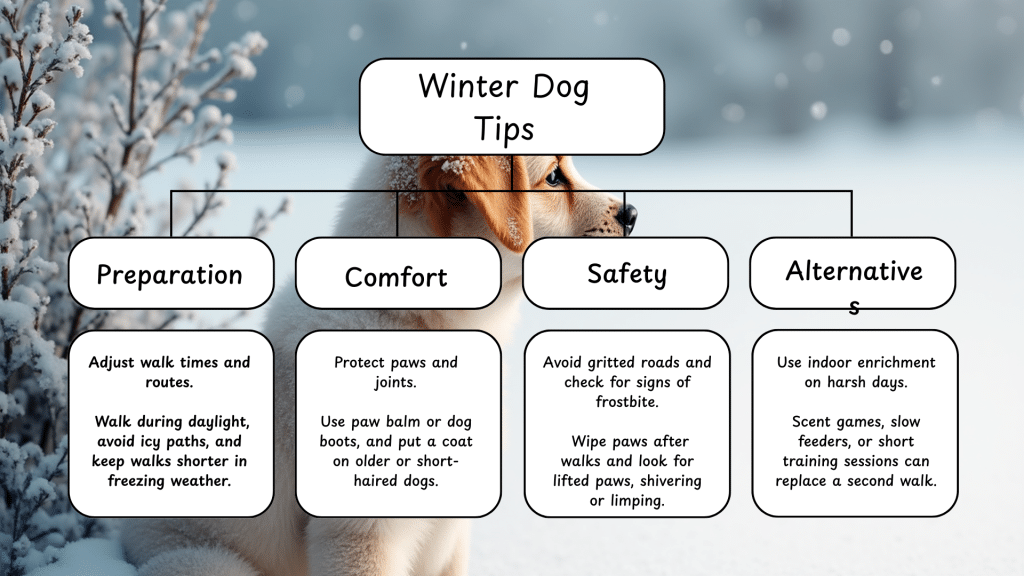 winter dog walking rips from finchley dog walker